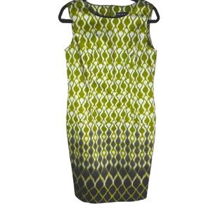 Tribal Women’s Green Gray Sheath Dress Size 12, fully lined